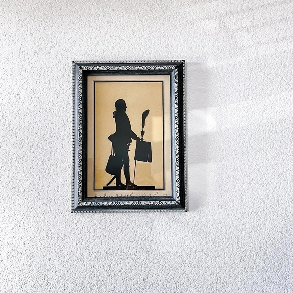 Vintage Catalda for Carson's Silhouettes Borghese Style Colonial Man Framed Art - Picture 1 of 3